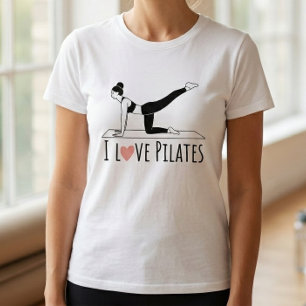 I Liebe Pilates Quote Simple Heart Workout T-Shirt