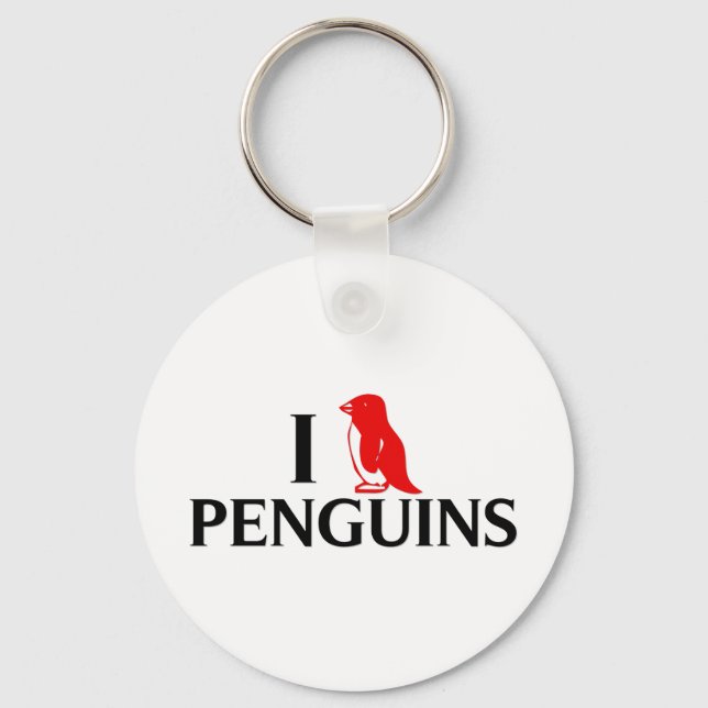 I Liebe Pinguine Schlüsselanhänger (Vorderseite)
