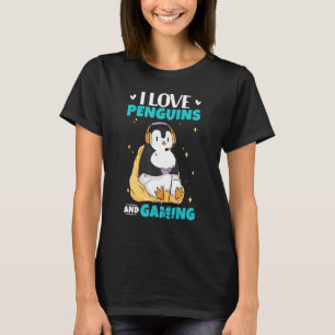 I Liebe Pinguine und Gaming Gamer Pinguin T-Shirt