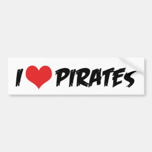 I Liebe Pirates Autoaufkleber