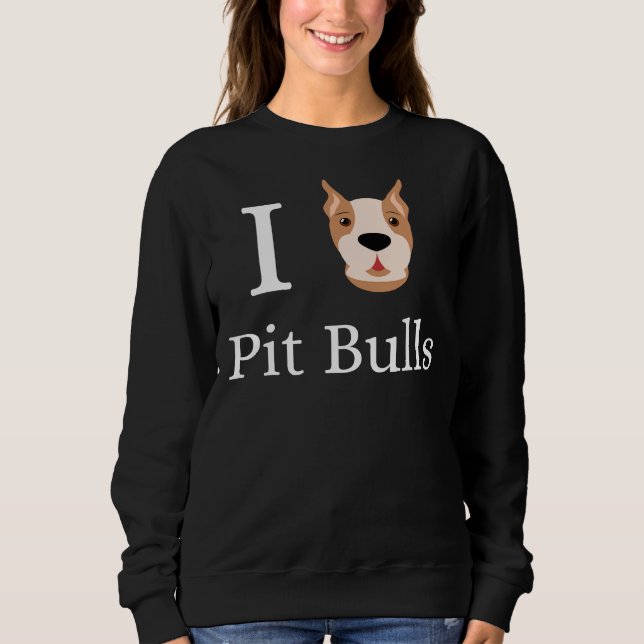 I Liebe Pit Bulls Pitbull Terrier Dog Eigentümer M Sweatshirt (Vorderseite)