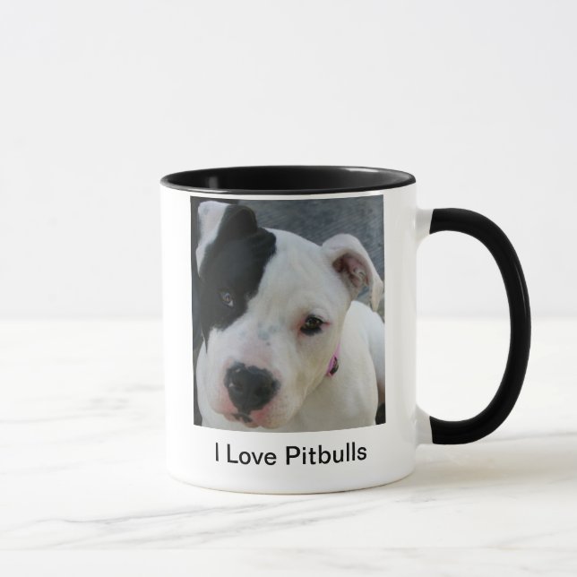 I Liebe Pitbulls Kaffee-Tassen-Schale Tasse (Rechts)