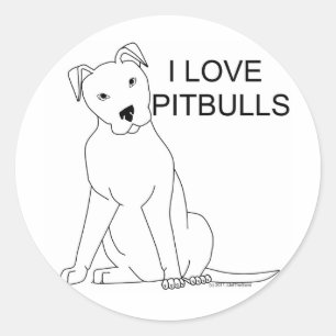 I Liebe Pitbuls Runder Aufkleber