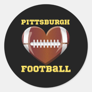 I Liebe Pittsburgh Fußball Herz Frauen Kleinkind G Runder Aufkleber