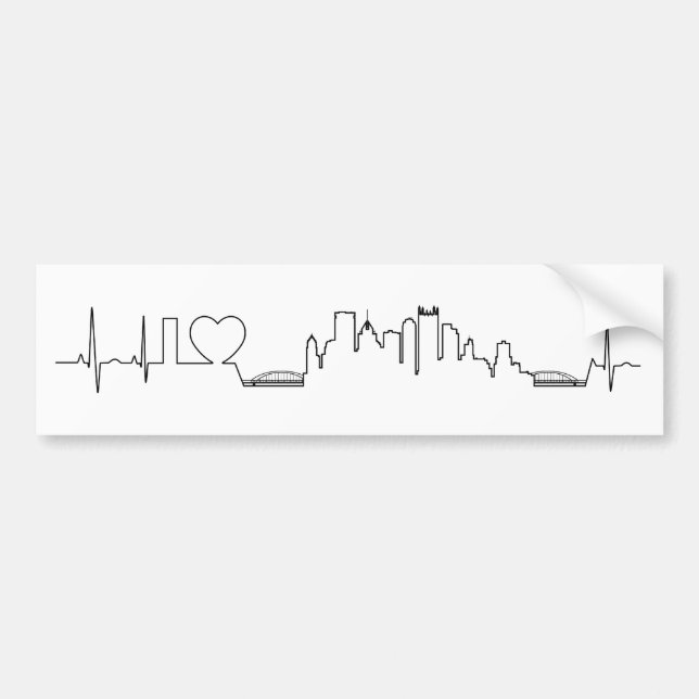 I Liebe Pittsburgh in einer außerordentlichen ecg Autoaufkleber (Vorne)
