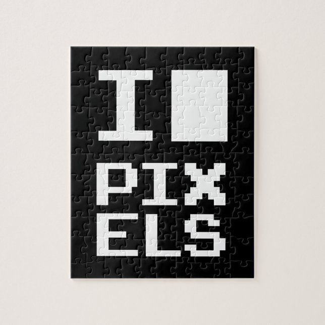 I Liebe Pixel, Geek Design, Pixelkunst (Vertikal)