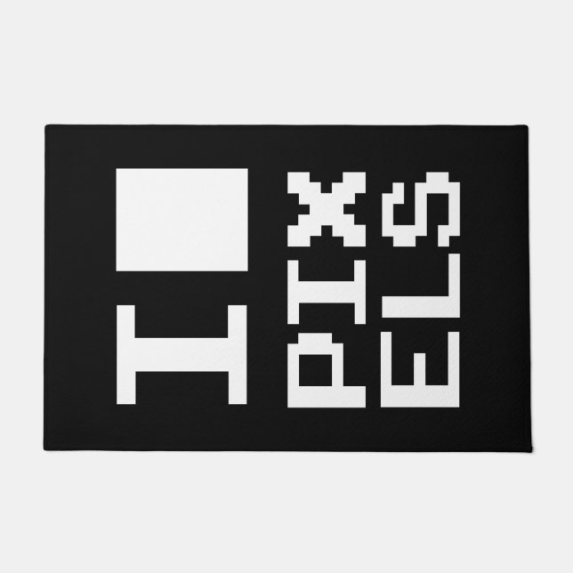 I Liebe Pixel, Geek Design, Pixelkunst Fußmatte (Vorderseite)
