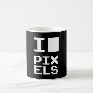 I Liebe Pixel, Geek Design, Pixelkunst Kaffeetasse