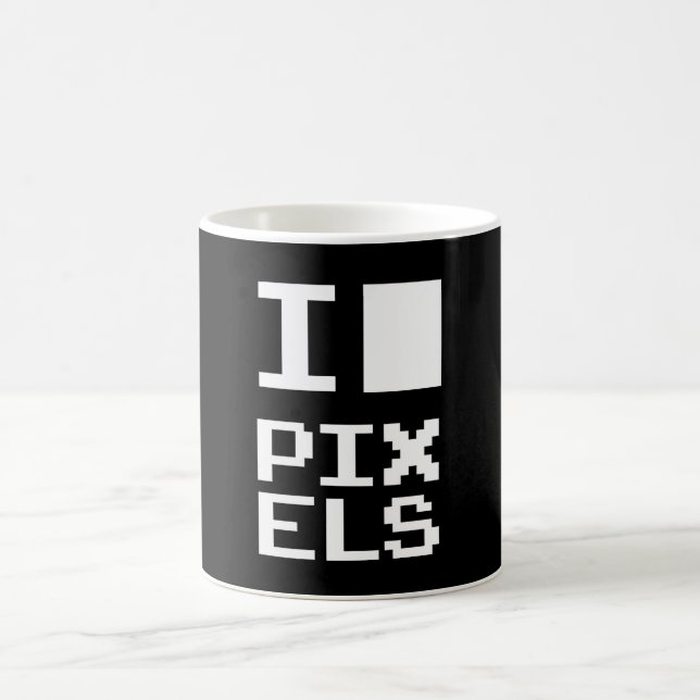 I Liebe Pixel, Geek Design, Pixelkunst Kaffeetasse (Mittel)