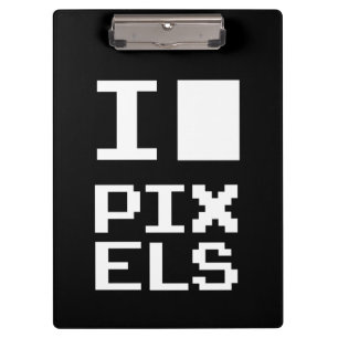 I Liebe Pixel, Geek Design, Pixelkunst Klemmbrett