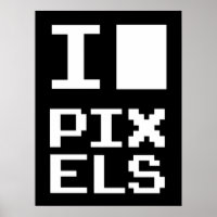I Liebe Pixel, Geek Design, Pixelkunst
