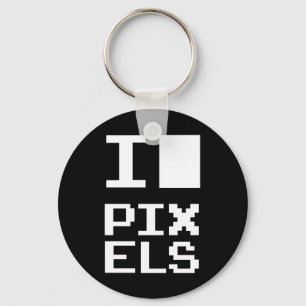 I Liebe Pixel, Geek Design, Pixelkunst Schlüsselanhänger