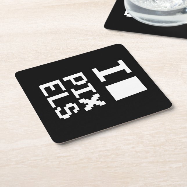 I Liebe Pixel, Geek Design, Pixelkunst Untersetzer (angewinkelt)