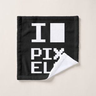 I Liebe Pixel, Geek Design, Pixelkunst Waschlappen