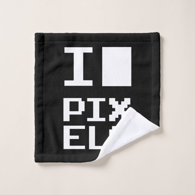 I Liebe Pixel, Geek Design, Pixelkunst Waschlappen (Waschlappen)