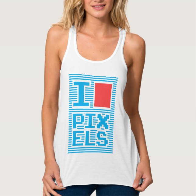 I Liebe Pixel, Geek, Tank Top (Vorderseite)