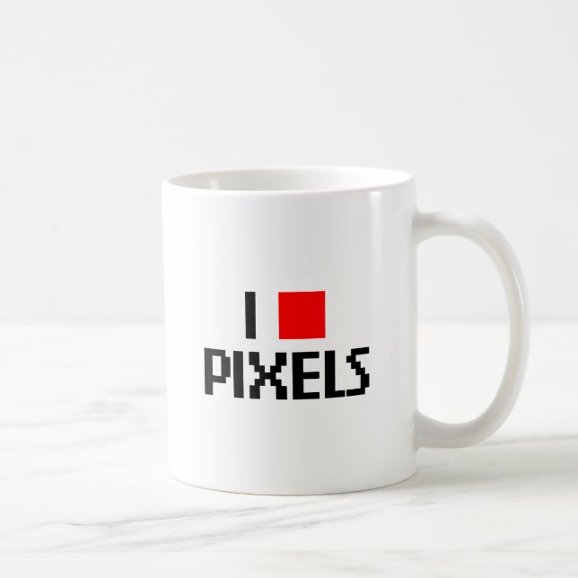 I Liebe-Pixel Kaffeetasse (Rechts)