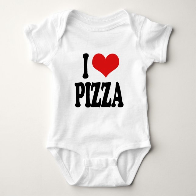 I Liebe-Pizza Baby Strampler (Vorderseite)