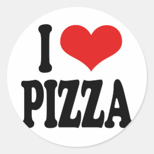 I Liebe Pizza Runder Aufkleber