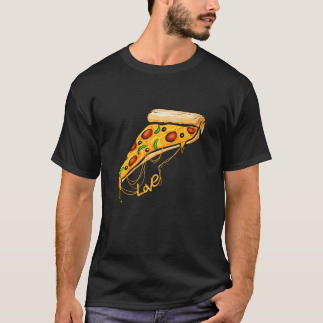 I Liebe Pizza Slice Pizza T-Shirt (Vorderseite)