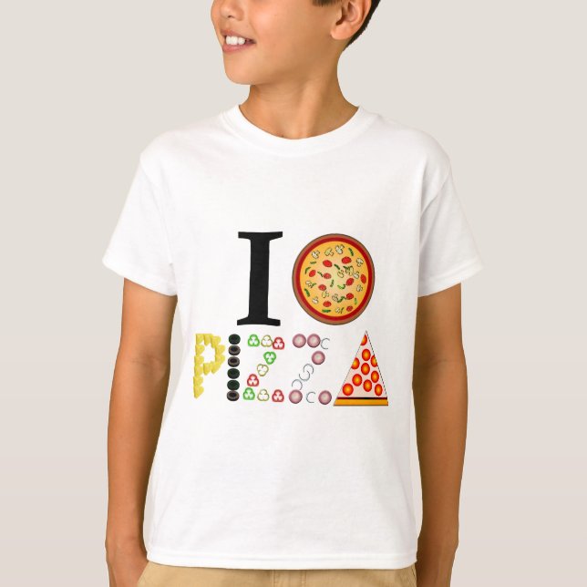 I Liebe Pizza T-Shirt (Vorderseite)