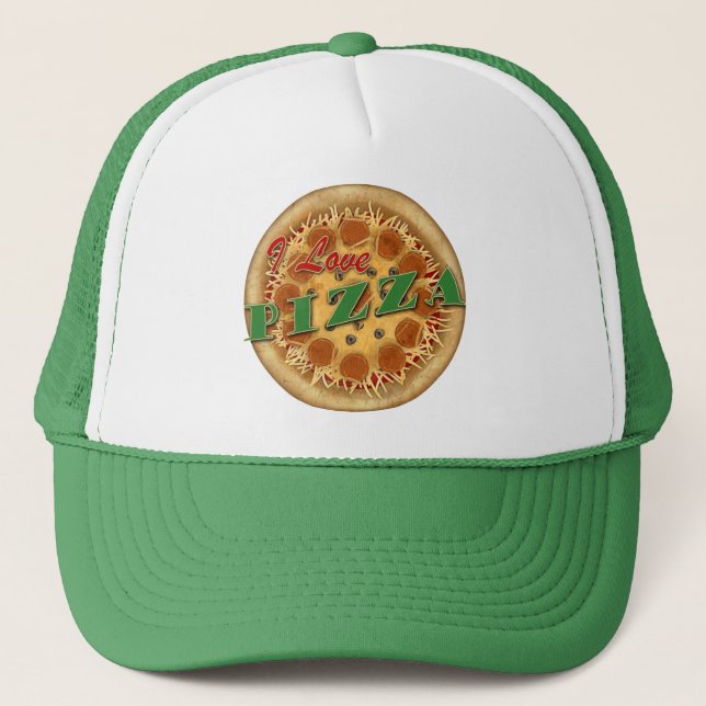 I Liebe Pizza Truckerkappe (Vorderseite)