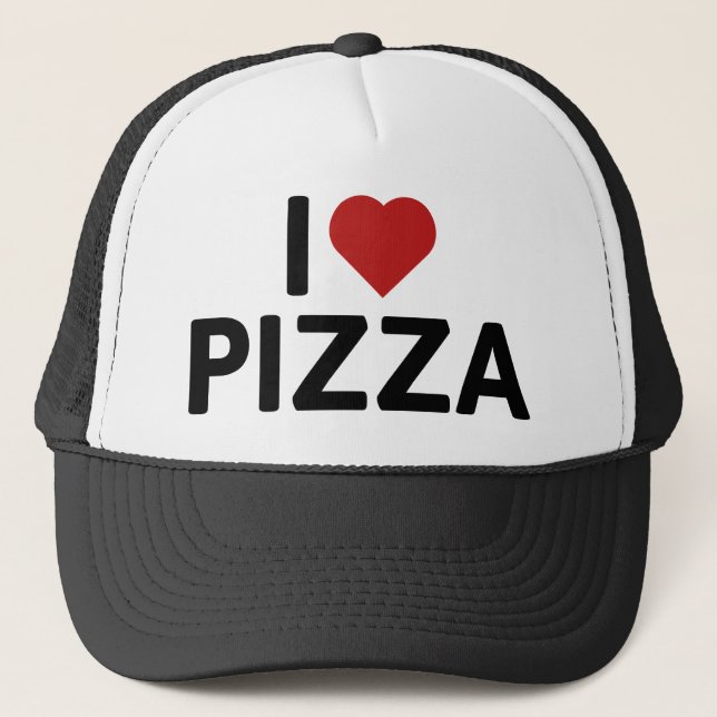I Liebe Pizza Truckerkappe (Vorderseite)