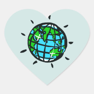 I Liebe Planet EARTH - Erhaltung - Natur - Herz-Aufkleber