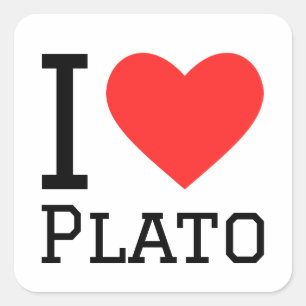 I Liebe Plato Quadratischer Aufkleber