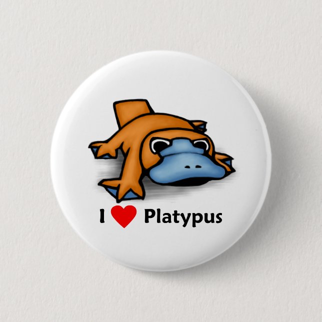 I Liebe Platypus Button (Vorderseite)