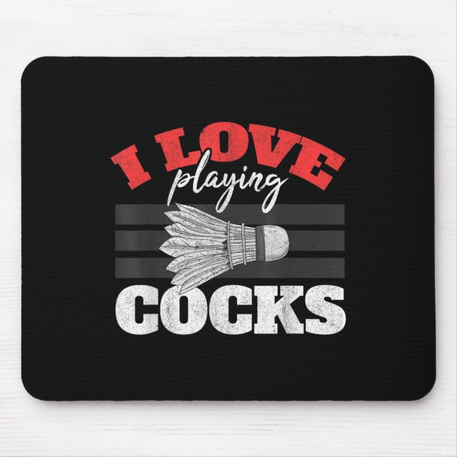 I Liebe Playing S Shuttle Birdie Badminton Mousepad (Vorne)