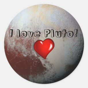 I Liebe Pluto Runder Aufkleber