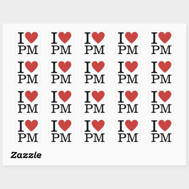 I ❤️ Liebe PM - Product Management STICKER (Blatt)