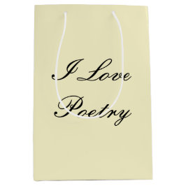 I Liebe Poetry Gift Bag (Creme & Black) Mittlere Geschenktüte