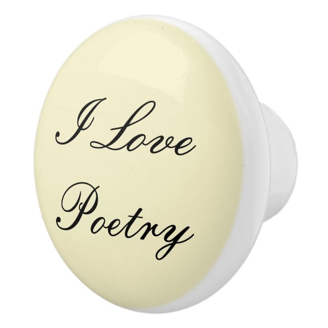 I Liebe Poetry Keramik Knob (Creme & Black) Keramikknauf (Rechts)