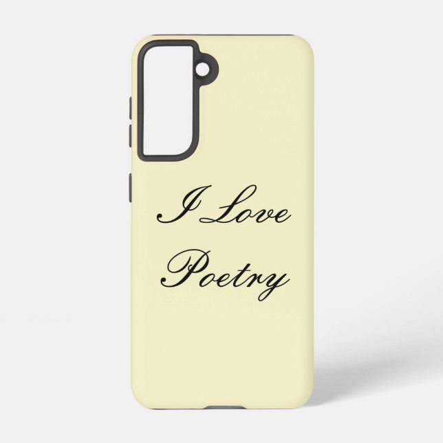 I Liebe Poetry Phone Case (Cream & Black) Samsung Galaxy Hülle (Rückseite)