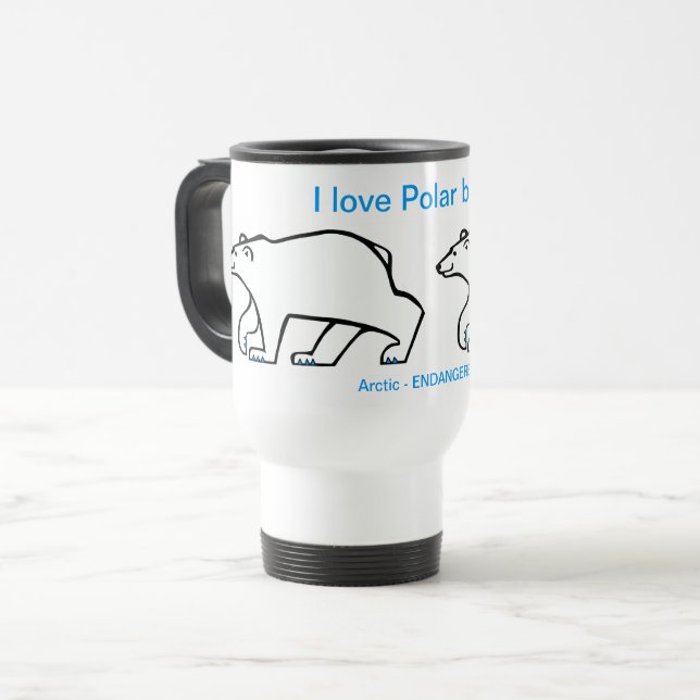 I Liebe Polar BEARS - Tierliebhaber - Arktis - Reisebecher (Vorderseite Links)