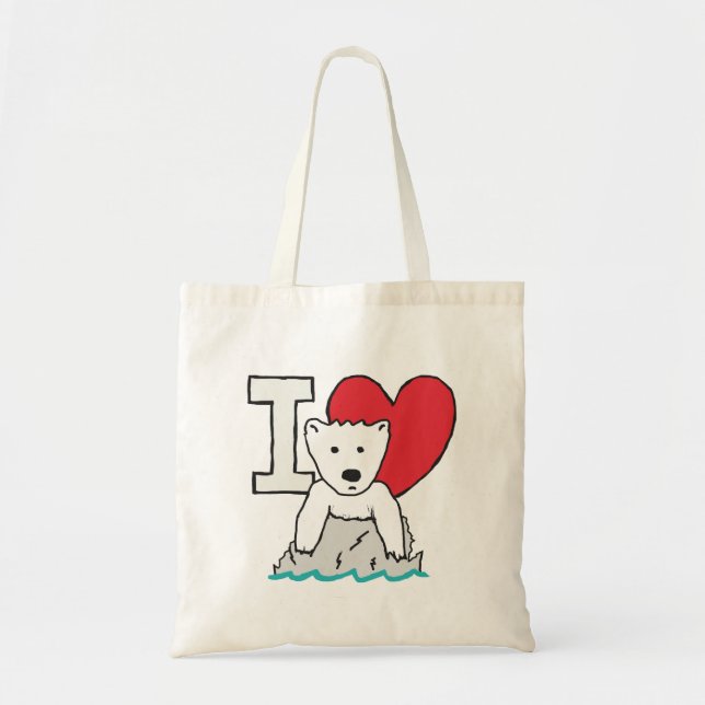 I Liebe Polar Bears Tragetasche (Vorne)