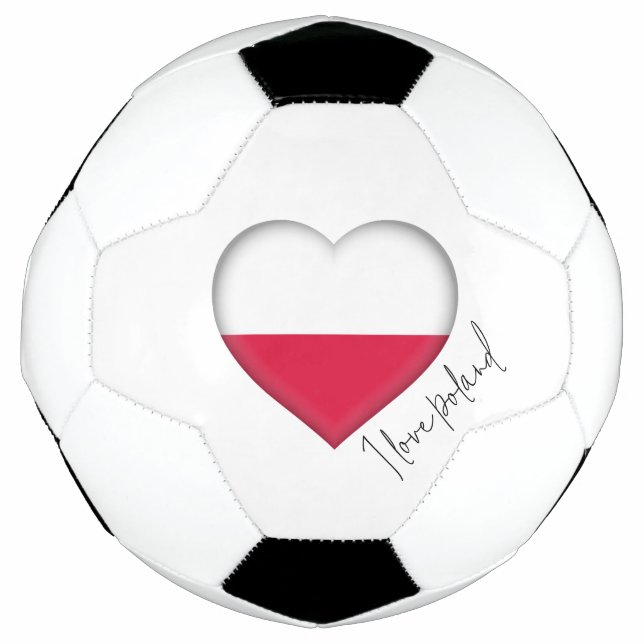I Liebe Polen Flaggenfarben Herzfußball Fußball (Vorderseite)