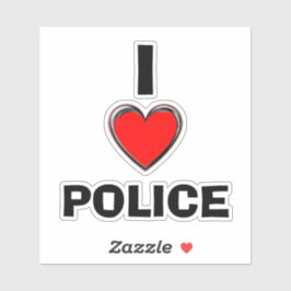 I LIEBE POLICE "HERZ ART" AUFKLEBER