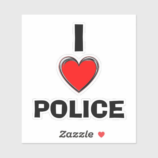 I LIEBE POLICE "HERZ ART" AUFKLEBER (Blatt)