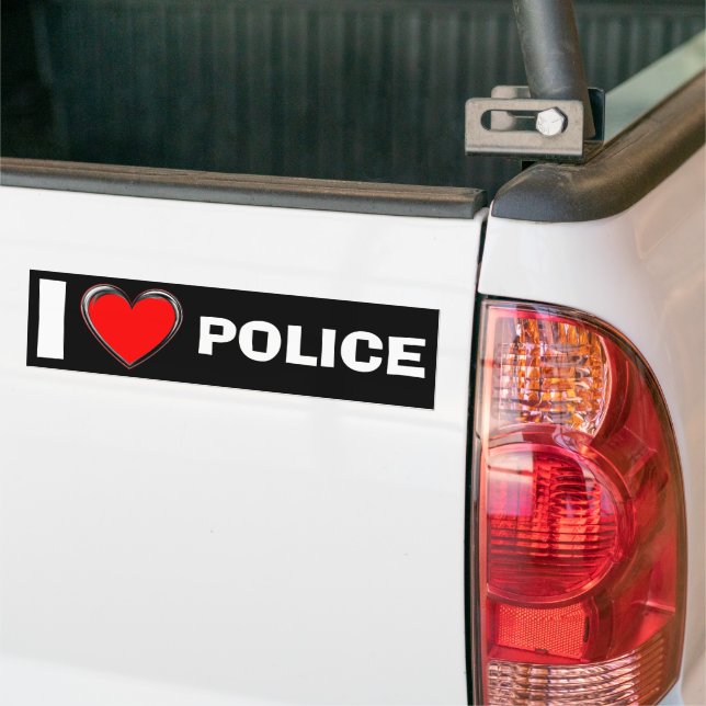 I LIEBE POLICE "HERZ ART" AUTOAUFKLEBER (Auf Lkw)