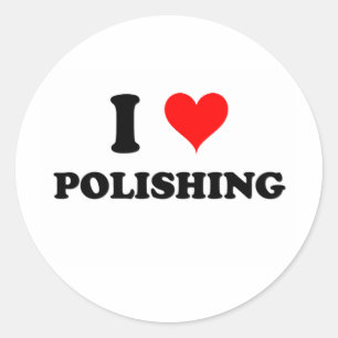 I Liebe Polieren Runder Aufkleber