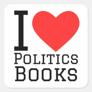 I Liebe Politikbücher Quadratischer Aufkleber