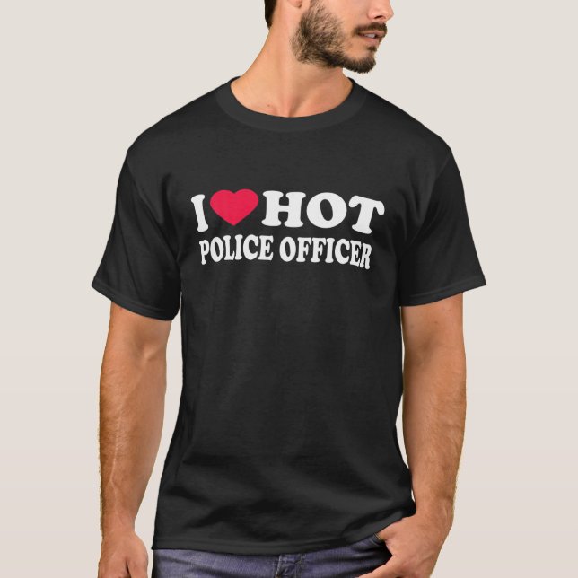 I Liebe Polizeibeamte T-Shirt (Vorderseite)