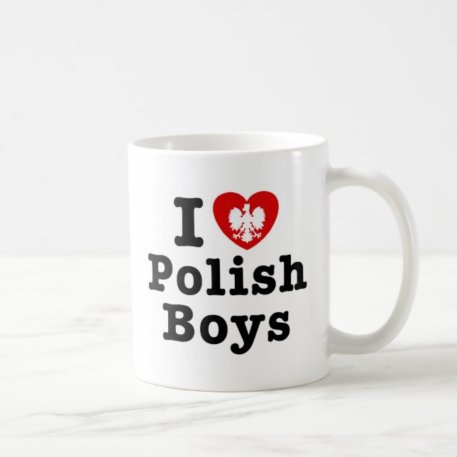 I Liebe Polnische Jungen Kaffeetasse (Rechts)