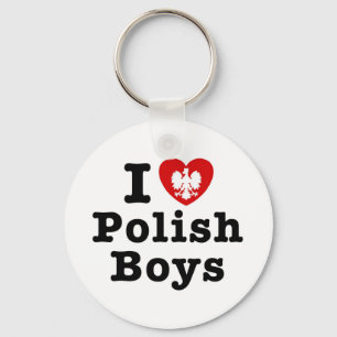 I Liebe Polnische Jungen Schlüsselanhänger