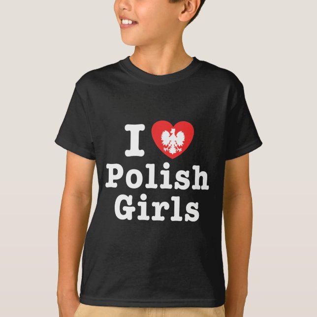 I Liebe Polnische Mädchen T-Shirt (Vorderseite)