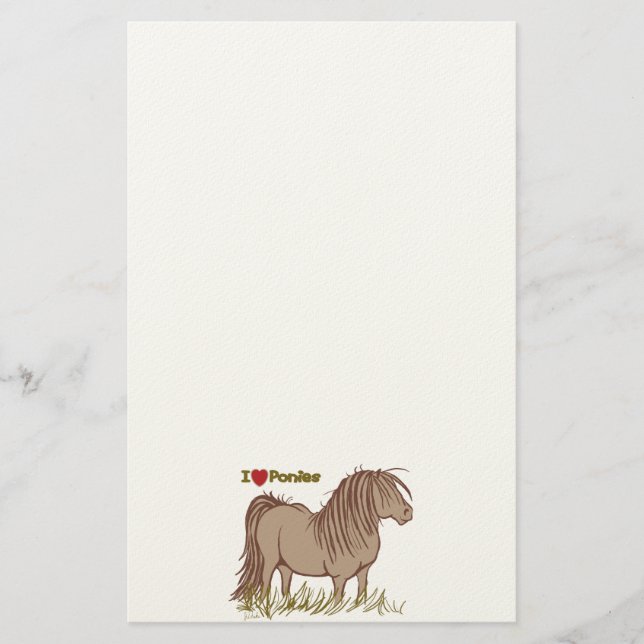 I Liebe Ponys Briefpapier (Vorderseite)