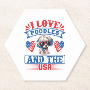 I Liebe Poodles und USA 01 Untersetzer
